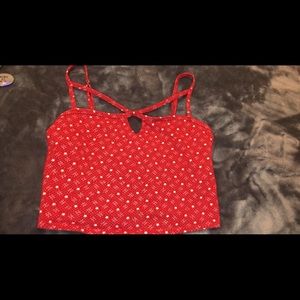 Red hollister crop top.